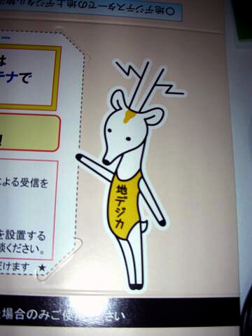 簡易アンテナに描かれている『地デジカ』の写真