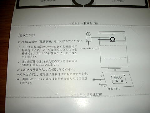 簡易アンテナの裏面の写真